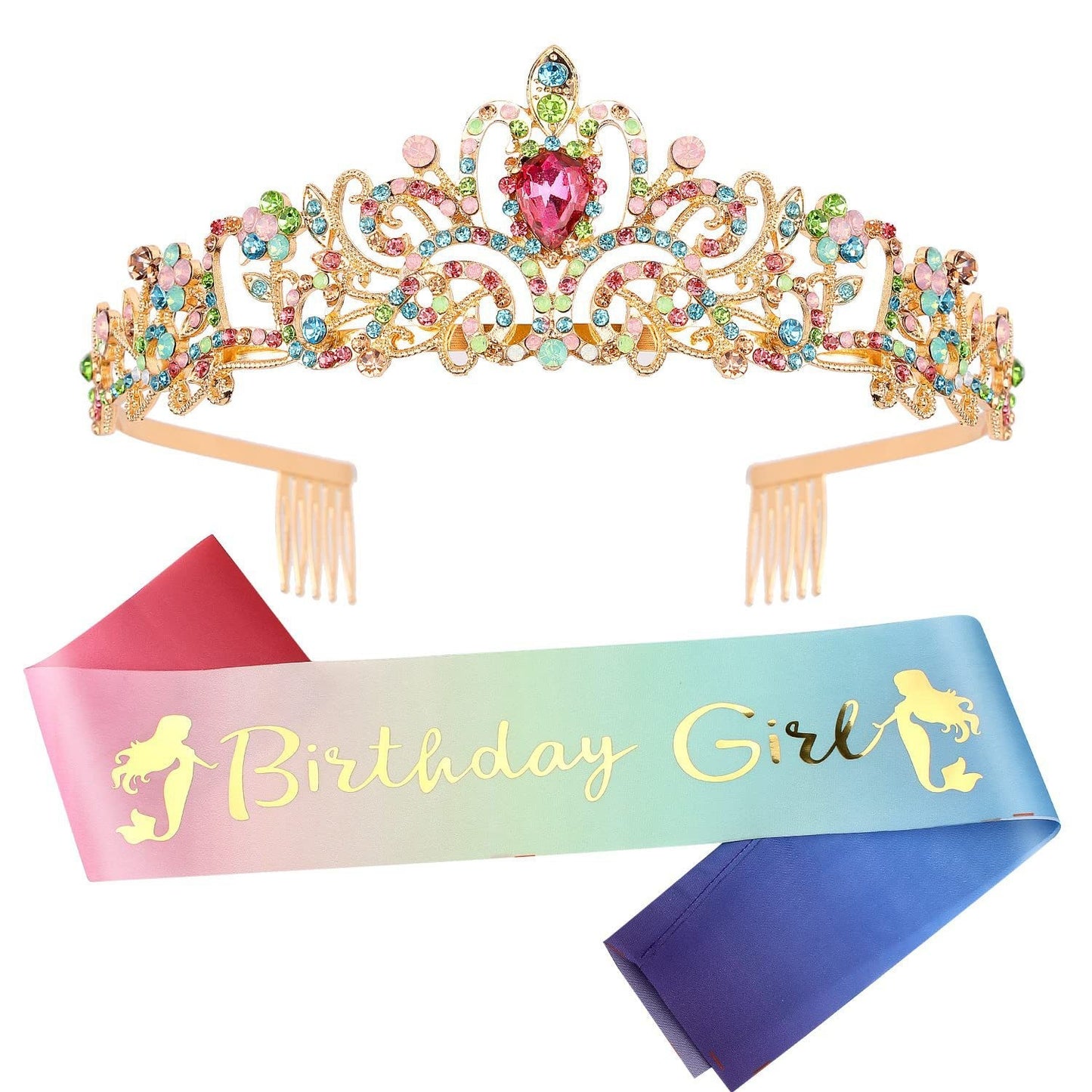 Damen Glitzernde Tiara mit funkelnden Strasssteinen Karnz