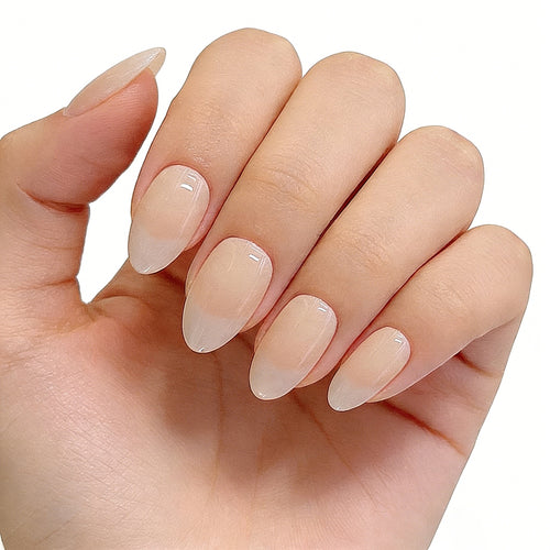Naturset Französischer Tipp Press-On Nagelset Karnz