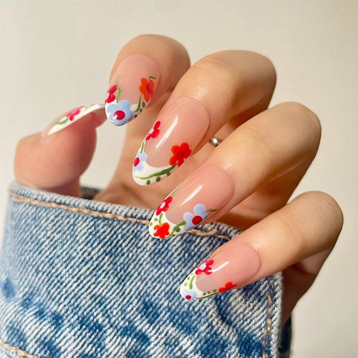 Blumiges Press-On Nagelset