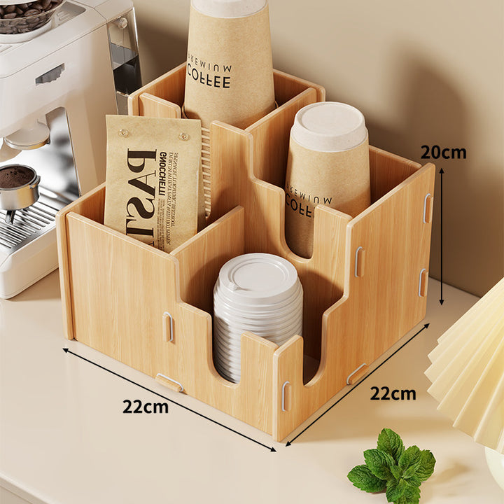 Modular gestufter Theken-Kaffetassen-Deckel und Strohhalm-Organizer