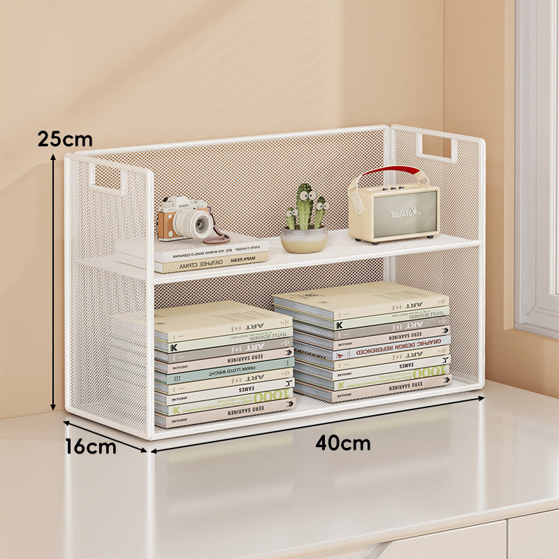 Mesh Stufiger Desktop-Organizer-Regal mit Griffausschnitten