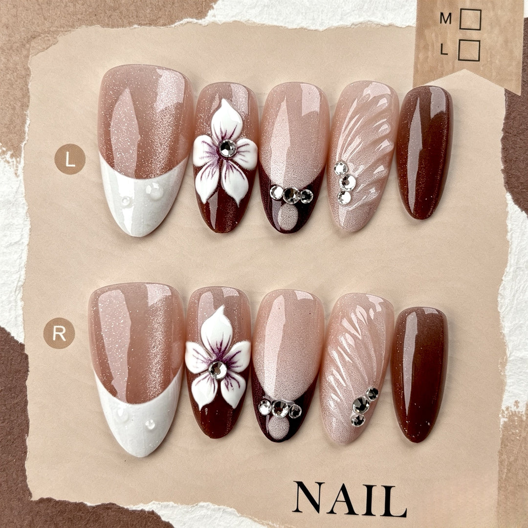 Elegantes Florales Press-On Nail Set 1790745540