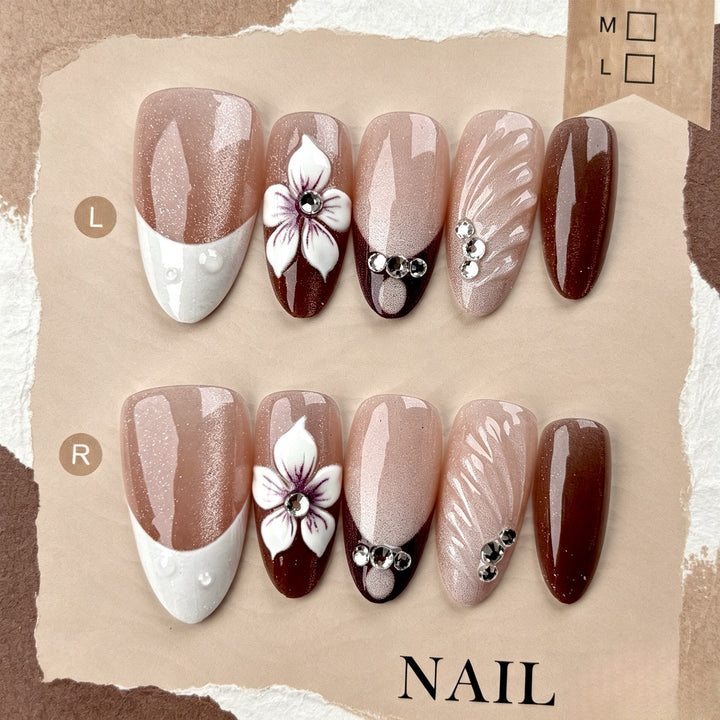 Elegantes Florales Press-On Nail Set 1790745540