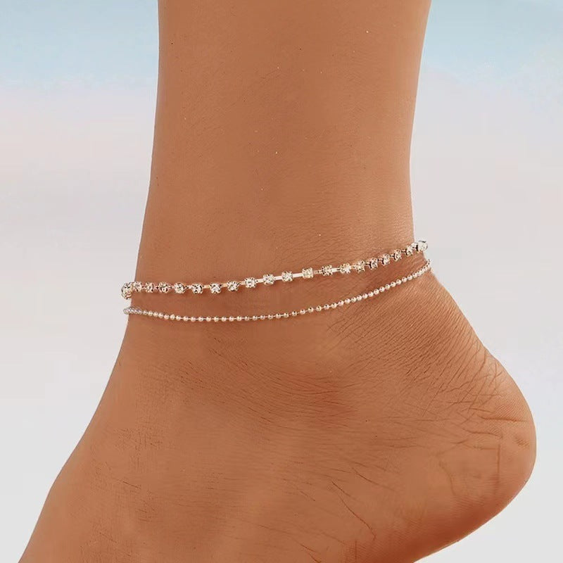 Elegante doppellagige Knöchelkette Karnz