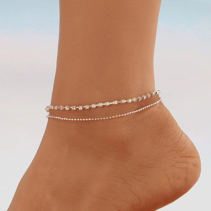 Elegante doppellagige Knöchelkette Karnz