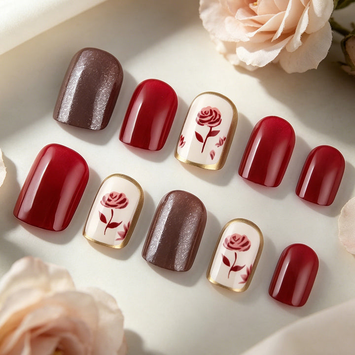 Dekorative Florale Nagelkunst Karnz