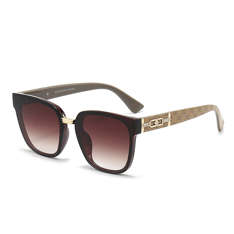 Damen Designer-Sonnenbrille mit luxuriösem Rahmen und angesagtem Schmuckdetail Karnz
