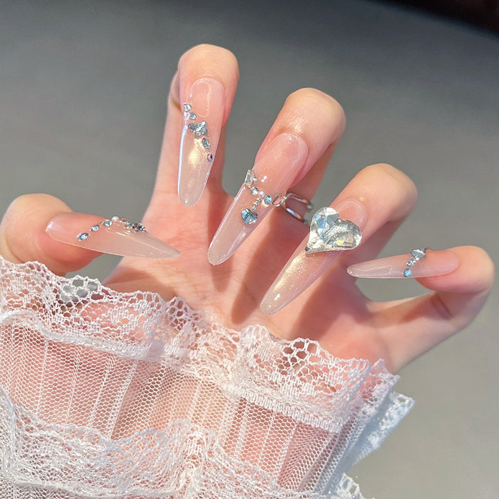 Glamourös Dekorativer Press-On Nagelset Karnz