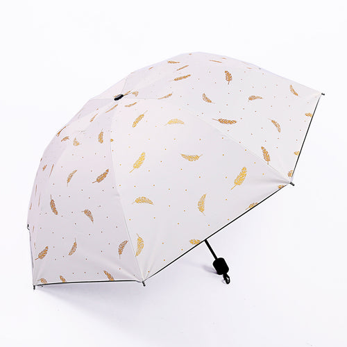 Damen Faltbarer Regenschirm mit elegantem Federdesign Karnz