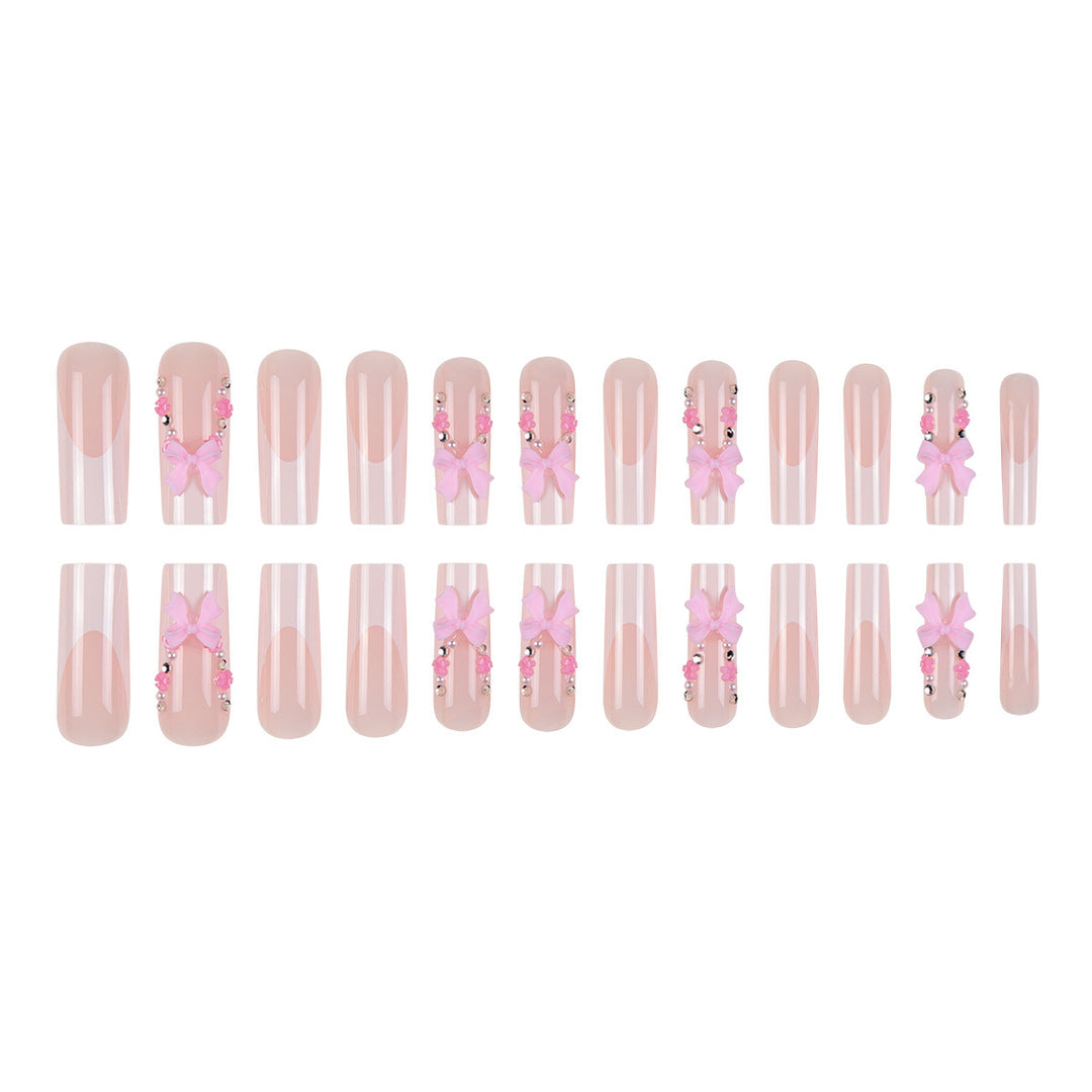 Dekorative florale Acryl Press-On Nagelset Karnz