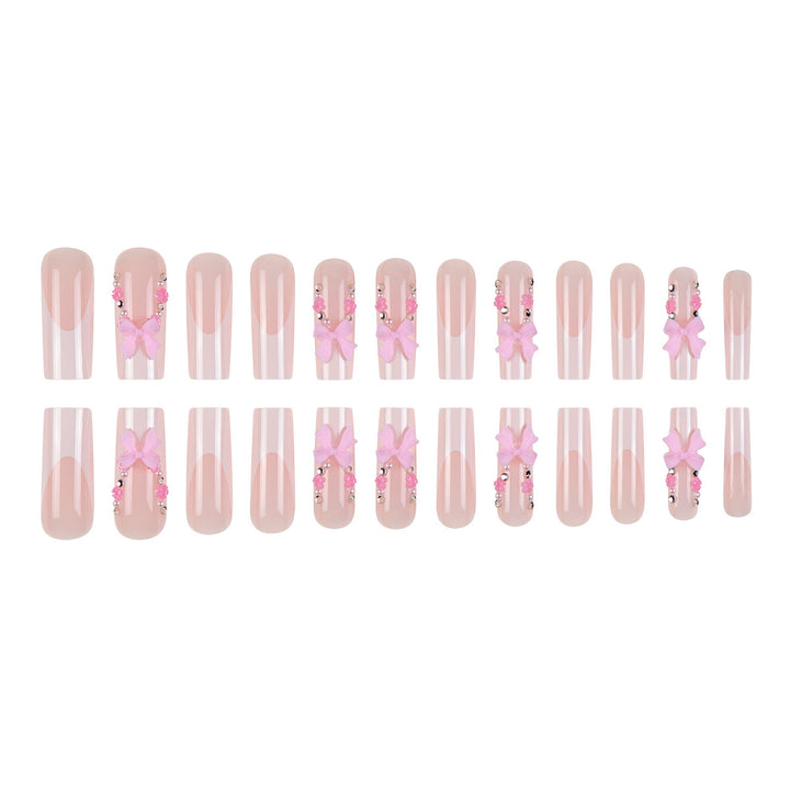 Dekorative florale Acryl Press-On Nagelset Karnz