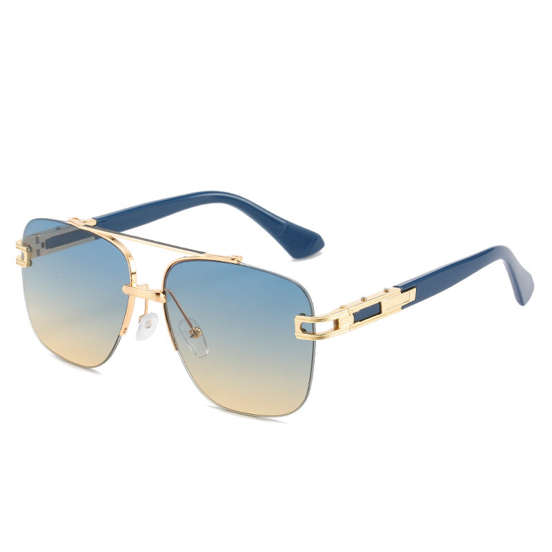 Damen Modische quadratische Sonnenbrille mit elegantem Metallrahmen Karnz