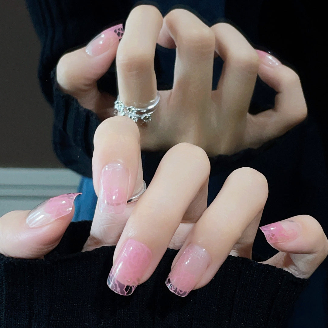 Blumenmuster Press-On Nagelset
