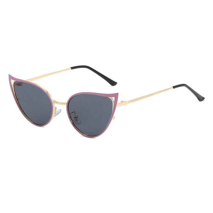 Damen Cat-Eye Sonnenbrille mit elegantem Metallrahmen und UV-Schutz Karnz