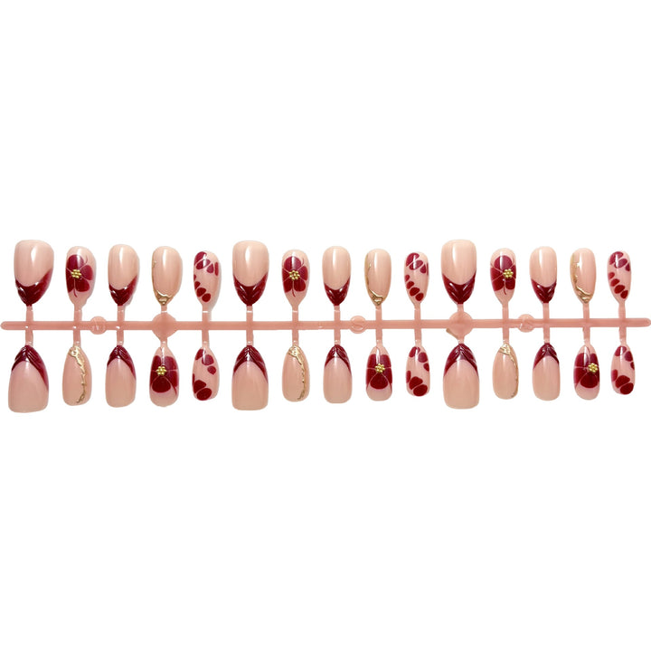 Luxuriöses Floral Press-On Nail Art Set