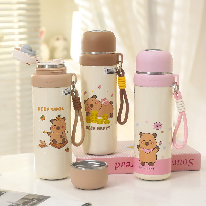 Damen Thermosflasche im verspielten Bären Design Karnz