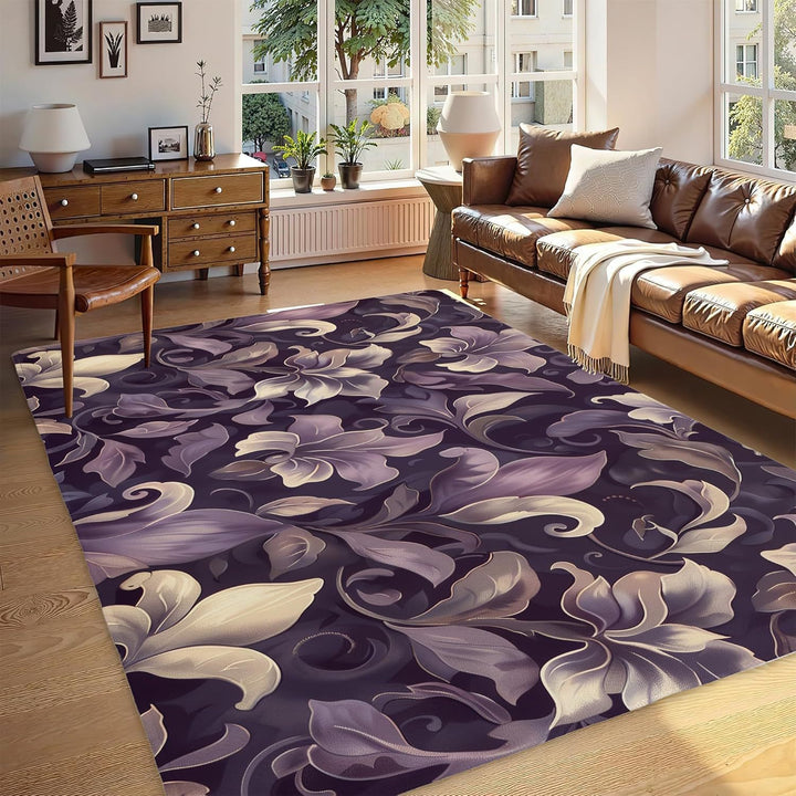 Abstract Leaf Print Teppich