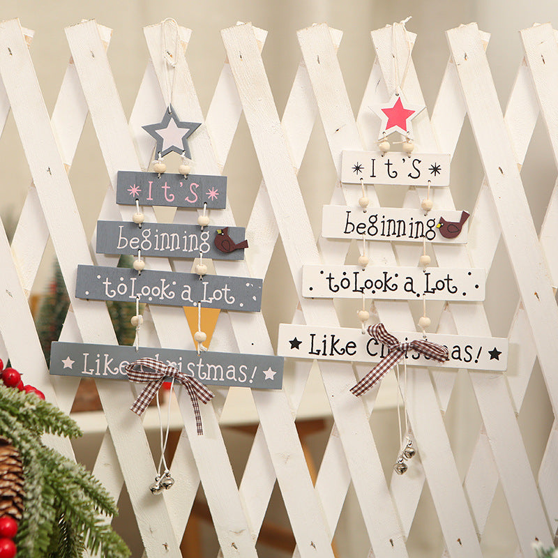 Dekoratives Holzschild mit Weihnachtsgruß Karnz