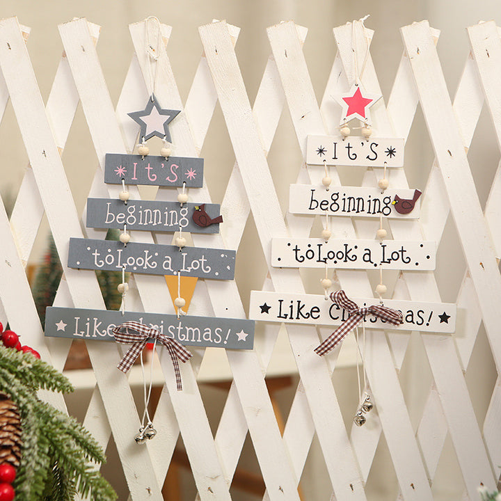Dekoratives Holzschild mit Weihnachtsgruß Karnz