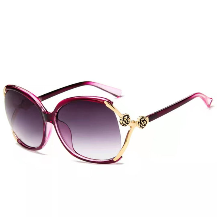 Damen elegante Oversized-Sonnenbrille mit luxuriösen Verzierungen Karnz