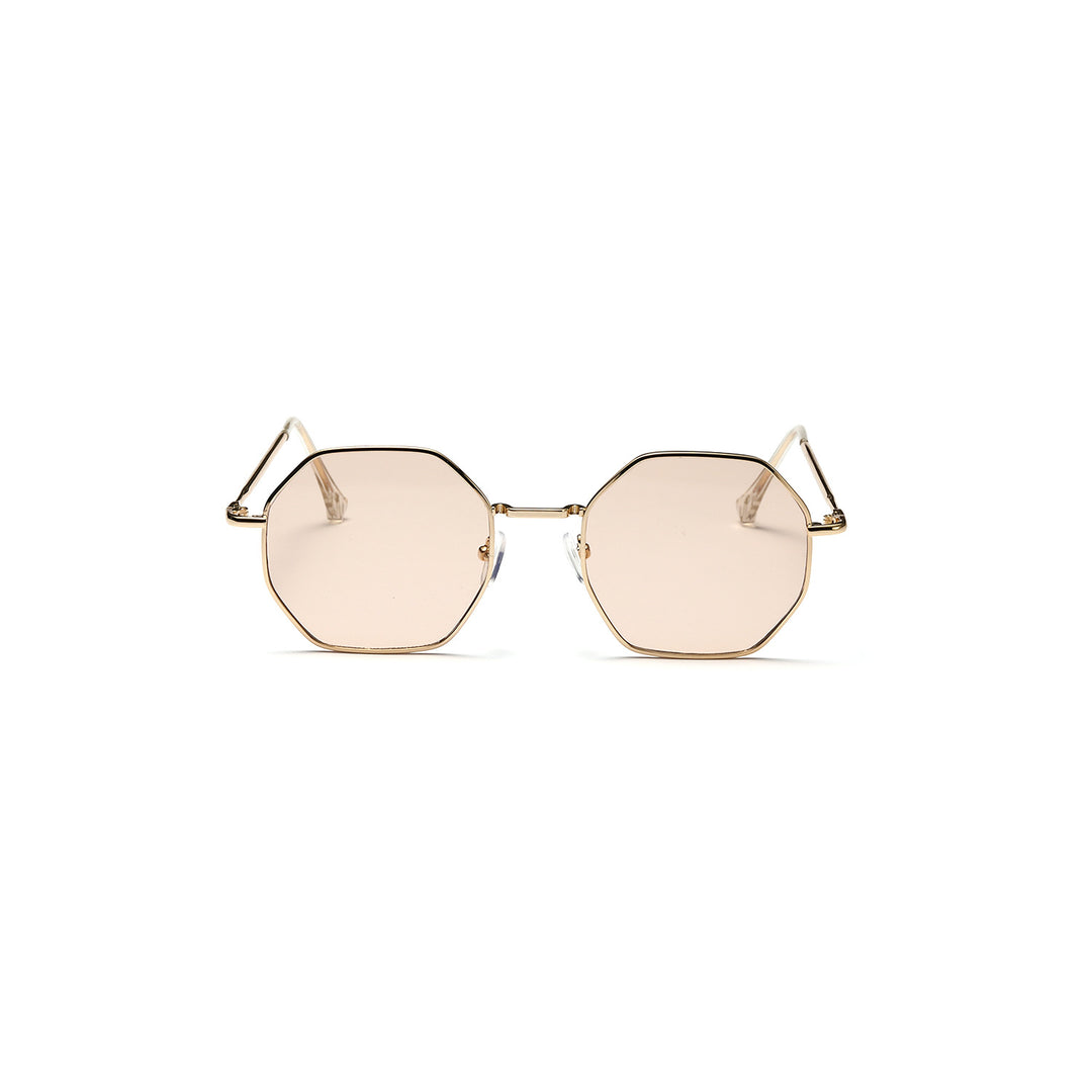 Damen octagonale Sonnenbrille mit eleganten Metallakzenten Karnz