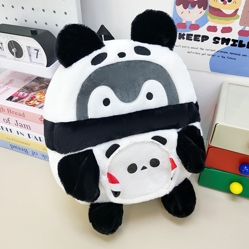 Plüsch Rucksack mit Verspieltem Panda-Design Karnz