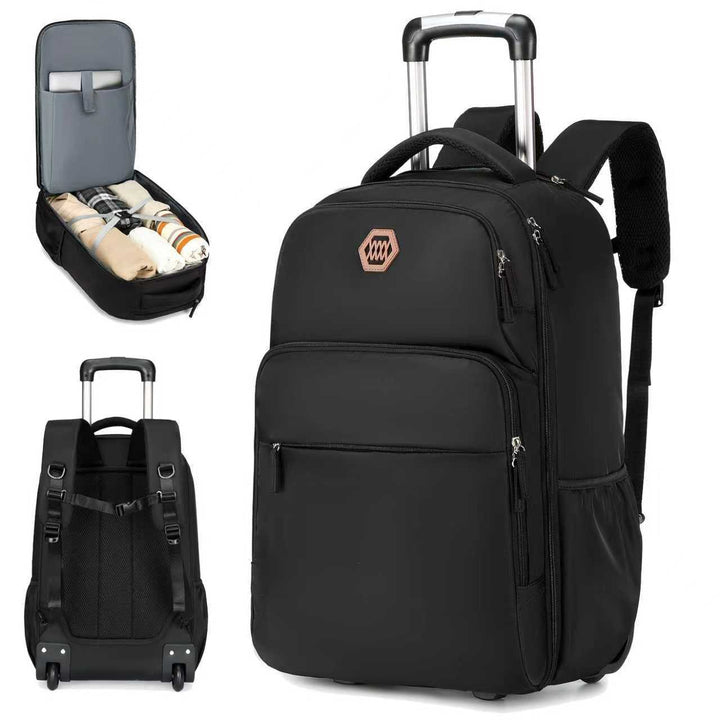 Stilvoller Rollenkoffer-Rucksack