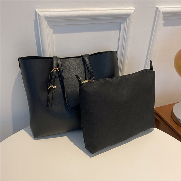 Elegante strukturierte Tote-Tasche mit abnehmbarem Täschchen