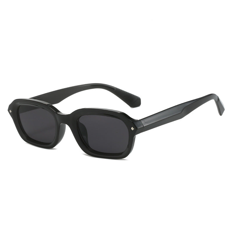Damen Trendige rechteckige Sonnenbrille mit vollständig transparentem Rahmen und UV-Schutz Karnz