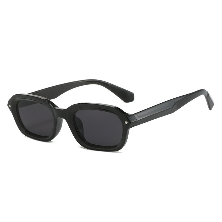 Damen Trendige rechteckige Sonnenbrille mit vollständig transparentem Rahmen und UV-Schutz Karnz