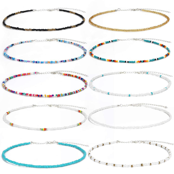 Buntes Perlen-Choker-Halsband Karnz