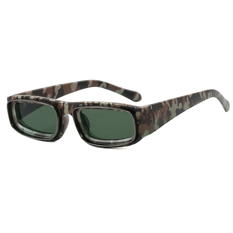 Damen trendige rechteckige Sonnenbrille mit elegantem Farbenspiel Karnz