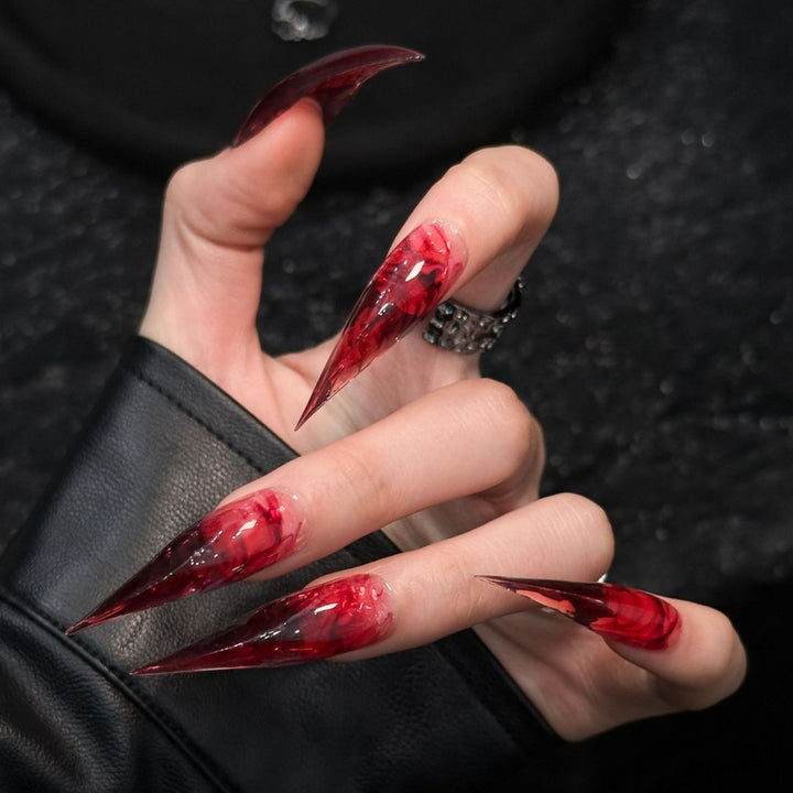 Dramatische Stiletto Press-On Nagel Set