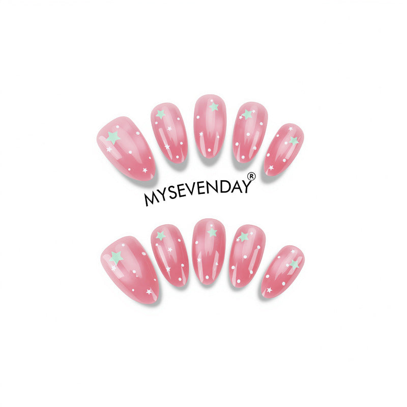 Dekorativer Stern-Design Press-On Nagelset Karnz