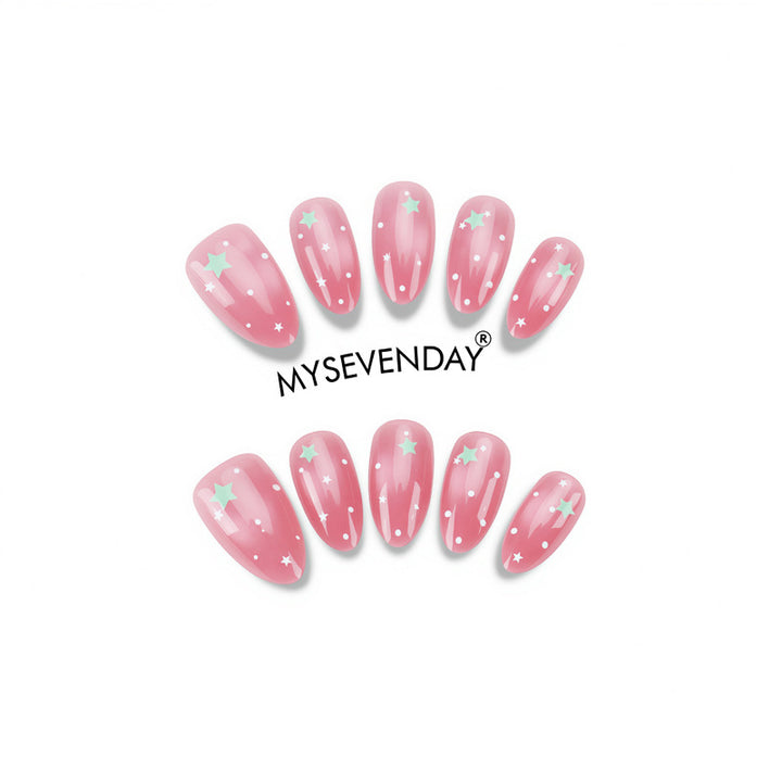 Dekorativer Stern-Design Press-On Nagelset Karnz