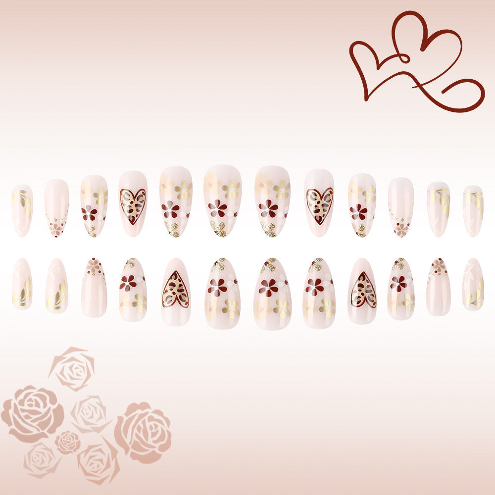 Künstlerisches Blumen-Design Press-On Nägel Karnz