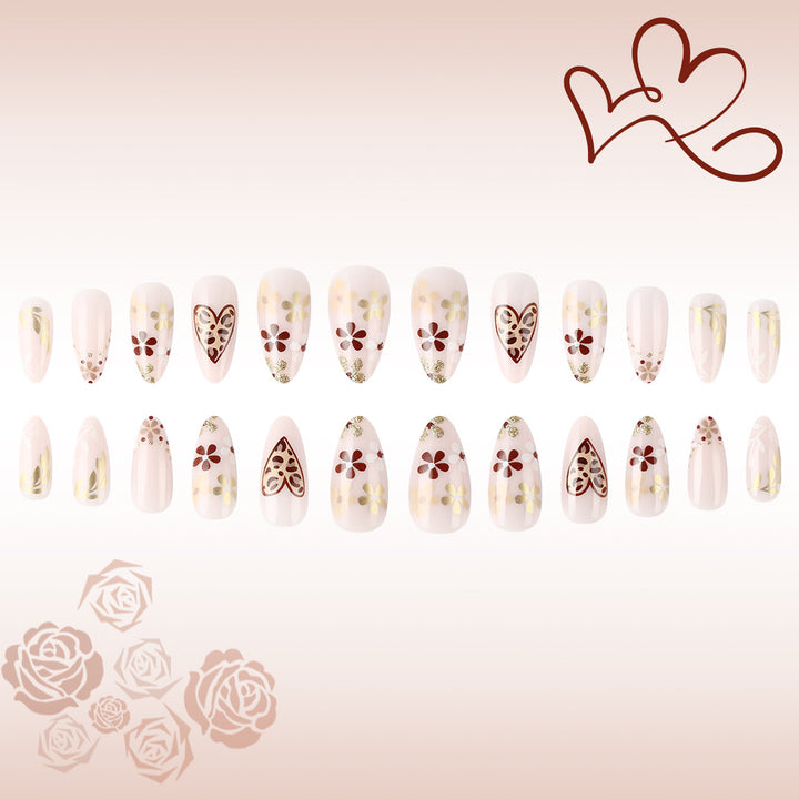 Künstlerisches Blumen-Design Press-On Nägel Karnz