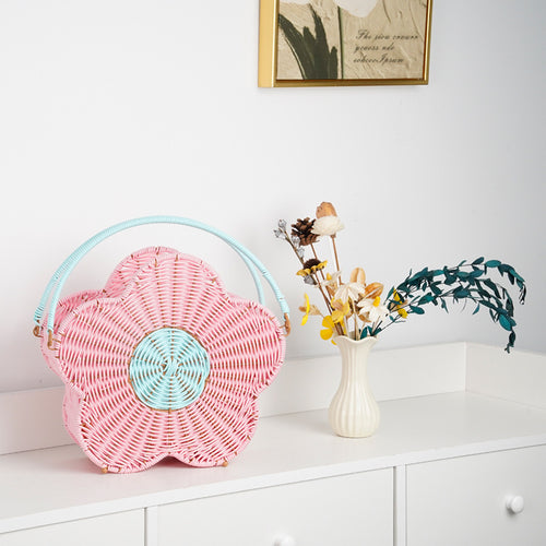 Blumenförmiger dekorativer geflochtener Aufbewahrungskorb