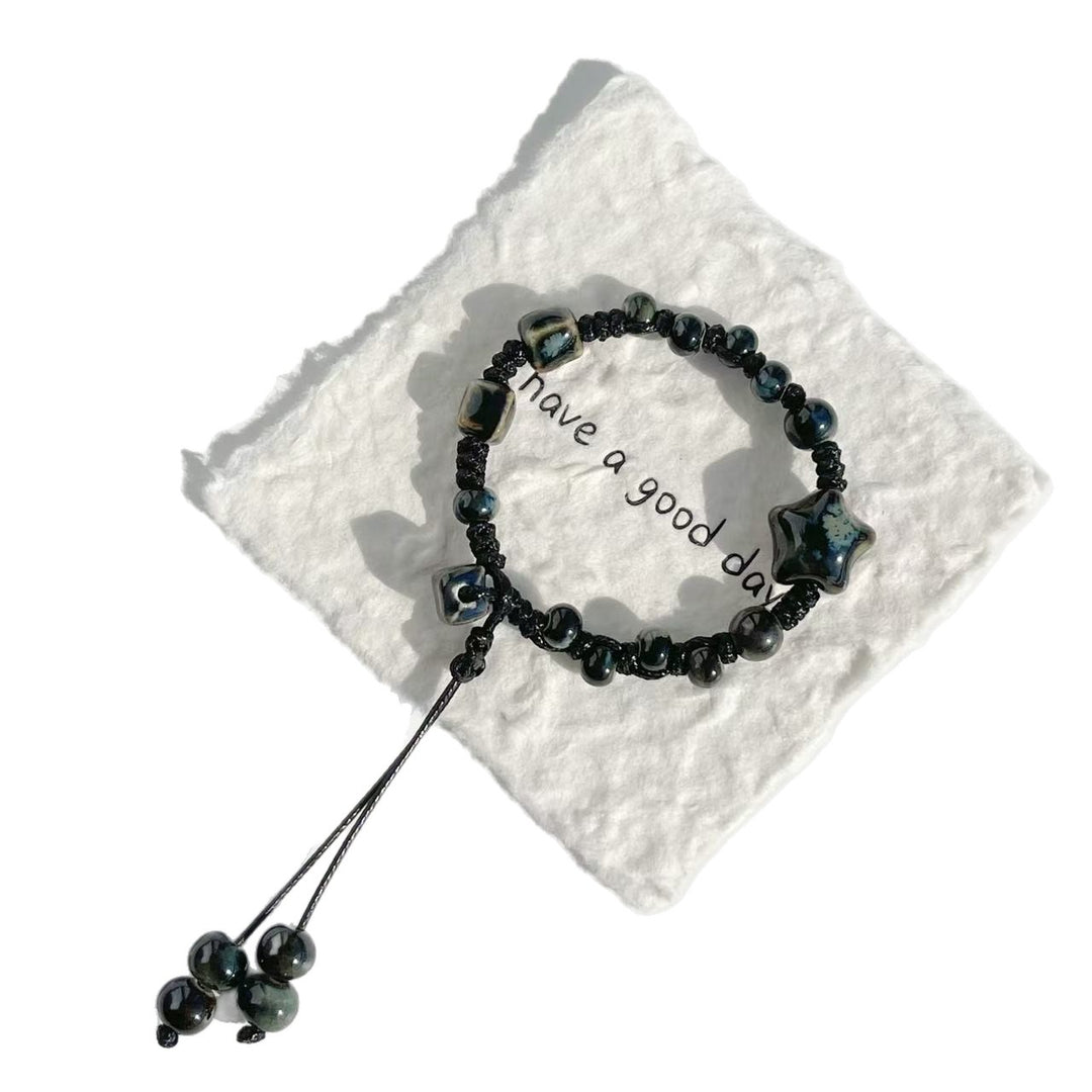 Verstellbares Stern- und Perlen-Charm-Armband Karnz