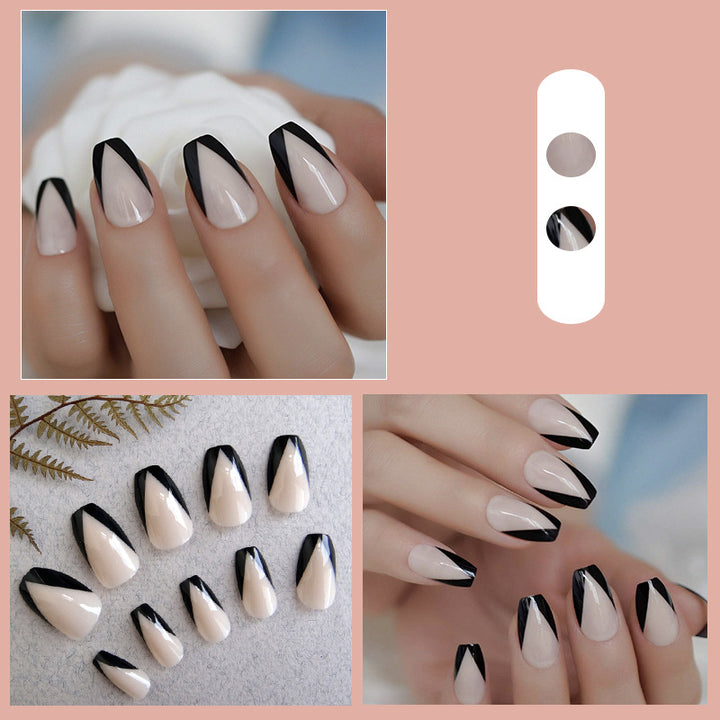 Künstlerisches Negativraum Press-On Nagelset