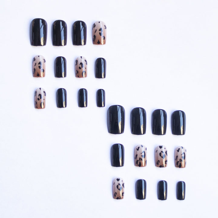 Künstlerisches Leopardenmuster Acryl-Nagelkunst-Set