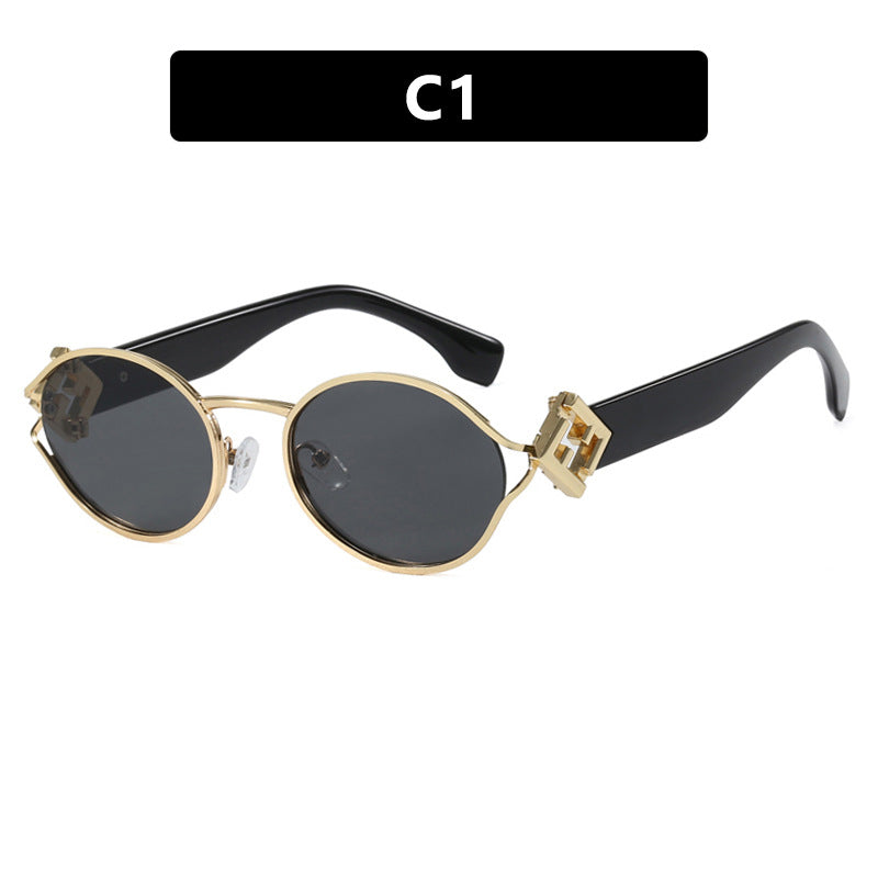 Damen modische Sonnenbrille mit elegantem Metallrahmen und UV-Schutz Karnz
