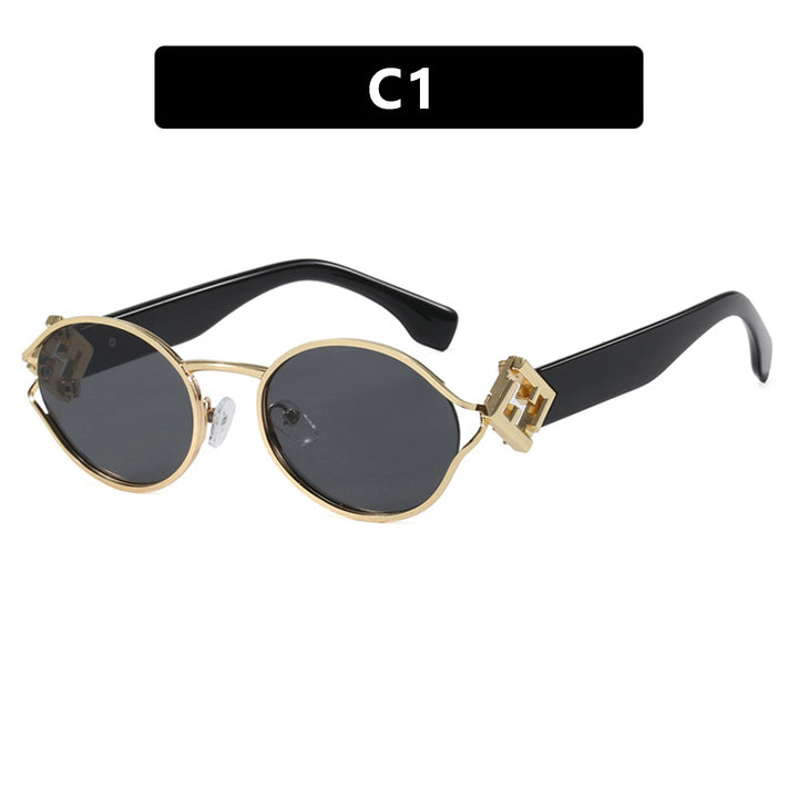 Damen modische Sonnenbrille mit elegantem Metallrahmen und UV-Schutz Karnz
