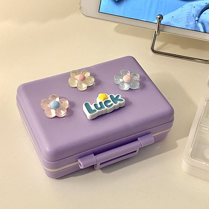Praktische Aufbewahrungsbox mit Bunten Blumenapplikationen Karnz