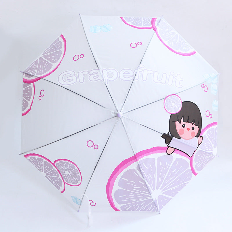 Damen Regenschirm mit fröhlichem Grapefruit-Motiv Karnz