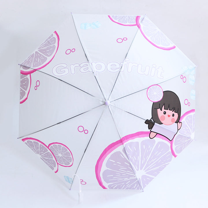 Damen Regenschirm mit fröhlichem Grapefruit-Motiv Karnz
