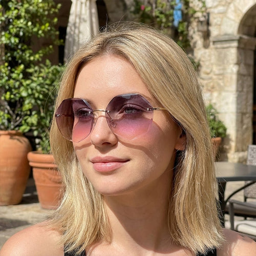 Damen stilvolle achtkantige Sonnenbrille mit innovativem Rahmen Karnz