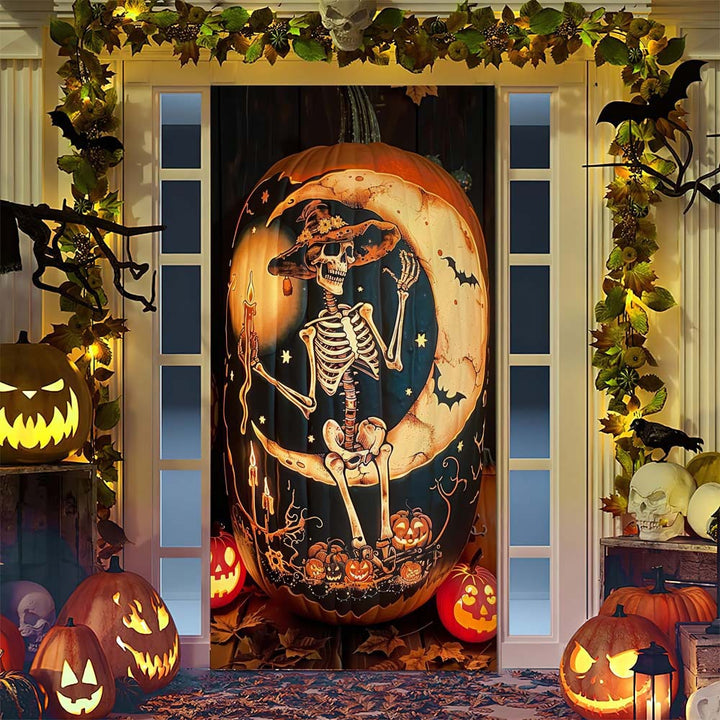Halloween-Türposter mit großformatiger Grim-Reaper-Illustration und wiederverwendbarem PVC-Planenstoff