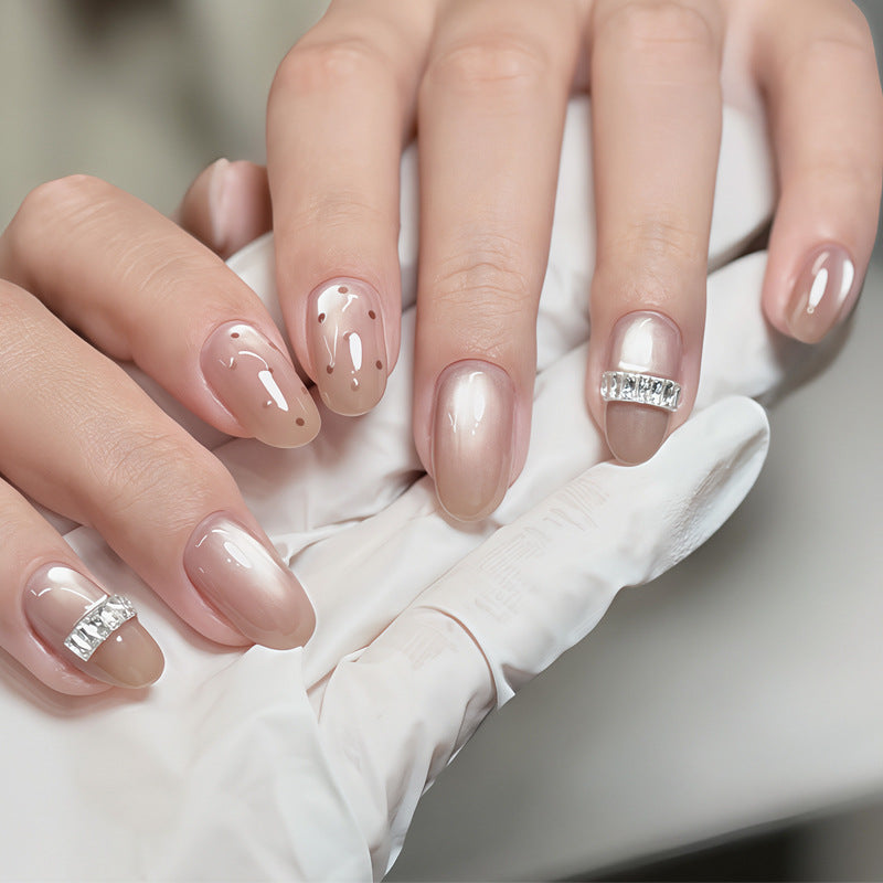Dekoratives Press-On-Nagelset mit Stern- und Schleifenmotiven Karnz
