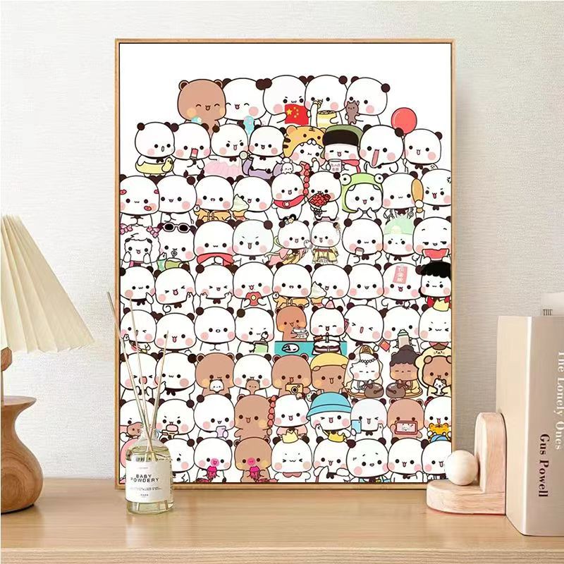 Niedliches Panda-Charakter-Wandkunst Karnz